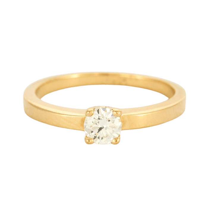 Bague 52 Bague solitaire or jaune, diamant 58 Facettes DV5390-9-52-2