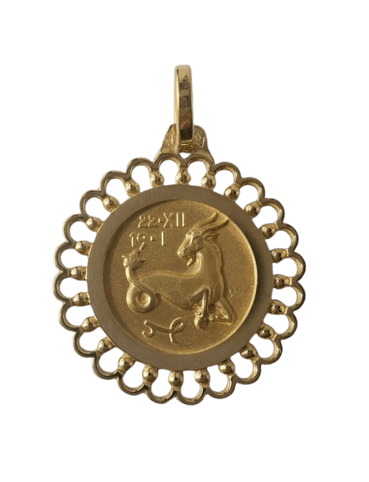 Pendentif Pendentif médaille or jaune zodiaque Capricorne 58 Facettes