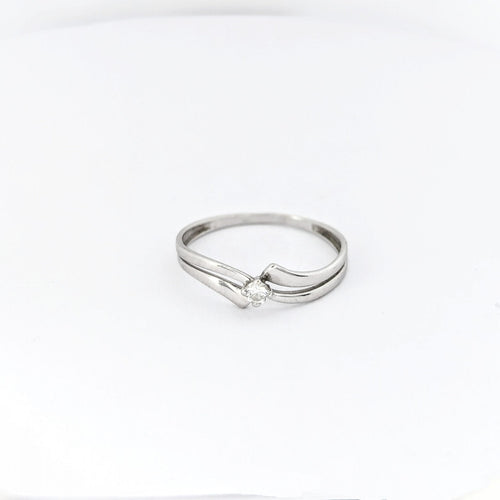 Bague 48 Bague en or blanc 18 carats avec diamant 58 Facettes 30087