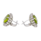 Boucles d'oreilles Boucles d’oreilles en or blanc 18 carats avec péridots et diamants 58 Facettes 3013258CN
