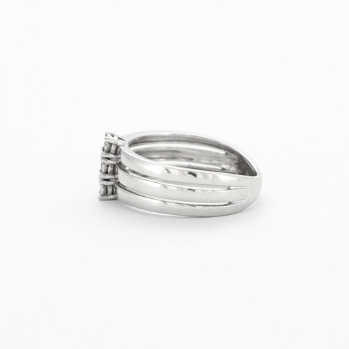 Bague 50 Bague Triple Jonc Or Gris et Diamants 58 Facettes DV0409-4