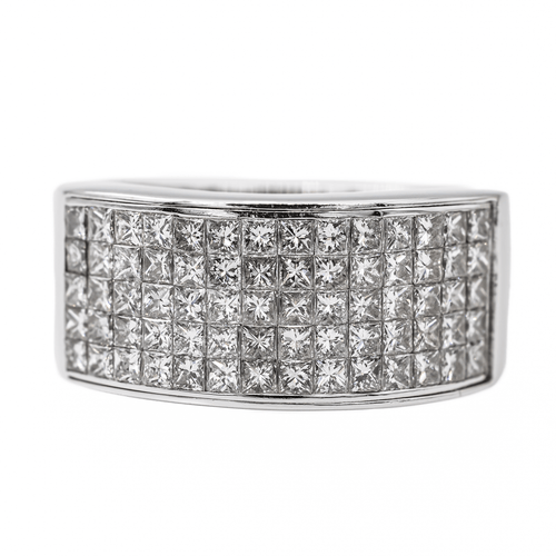 Bague 54 Bague pavée en or blanc 18 carats et diamants 58 Facettes 3017711RV
