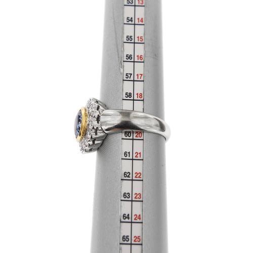 Bague 60 Squillo Margherita - Bague en or blanc et or jaune avec saphir et diamants 58 Facettes 30270