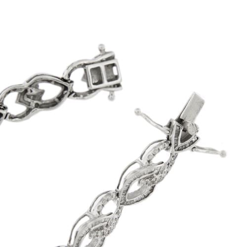 Bracelet Bracelet motif navette en or blanc 18 ct et diamants 58 Facettes 30428