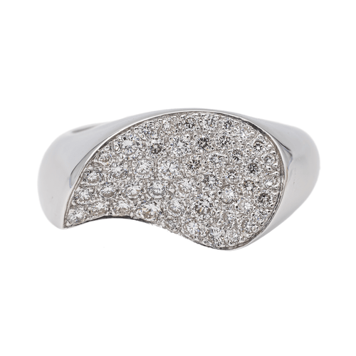 Bague 52 Bague pavée de diamants en or blanc 18 carats 58 Facettes 3046730CN