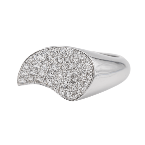 Bague 52 Bague pavée de diamants en or blanc 18 carats 58 Facettes 3046730CN