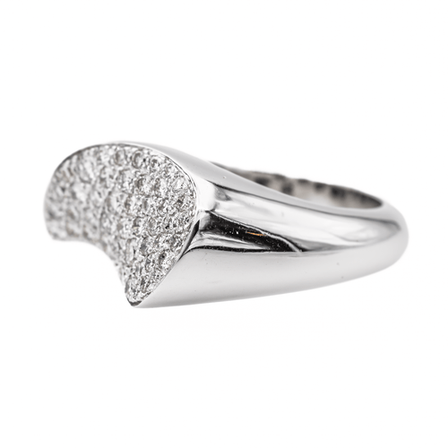 Bague 52 Bague pavée de diamants en or blanc 18 carats 58 Facettes 3046730CN