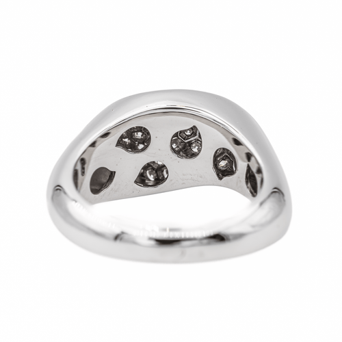 Bague 52 Bague pavée de diamants en or blanc 18 carats 58 Facettes 3046730CN