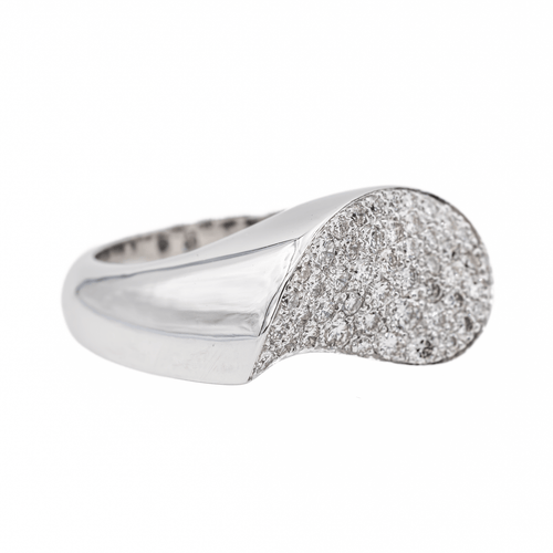 Bague 52 Bague pavée de diamants en or blanc 18 carats 58 Facettes 3046730CN