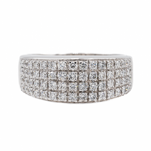 Bague 52 Bague jonc en or blanc 18 carats pavée de diamants 58 Facettes 3046732CN