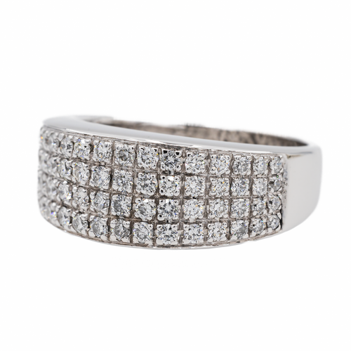 Bague 52 Bague jonc en or blanc 18 carats pavée de diamants 58 Facettes 3046732CN