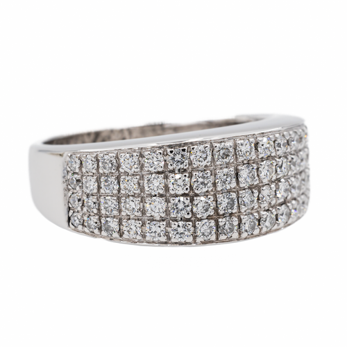 Bague 52 Bague jonc en or blanc 18 carats pavée de diamants 58 Facettes 3046732CN