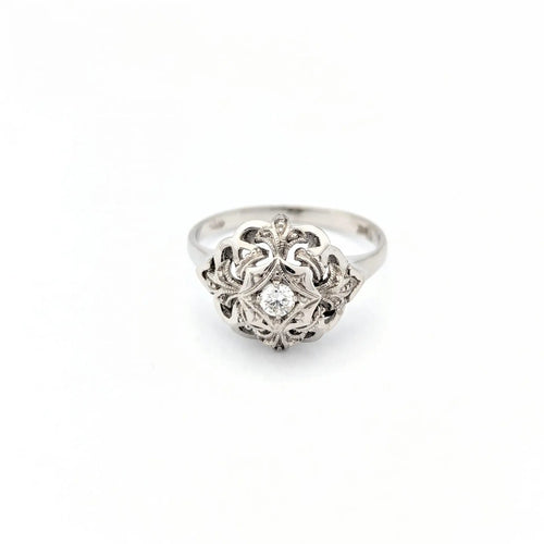 Bague 53 Bague en or blanc 18 carats et diamant 58 Facettes 30485