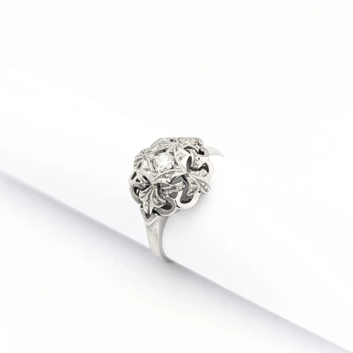 Bague 53 Bague en or blanc 18 carats et diamant 58 Facettes 30485