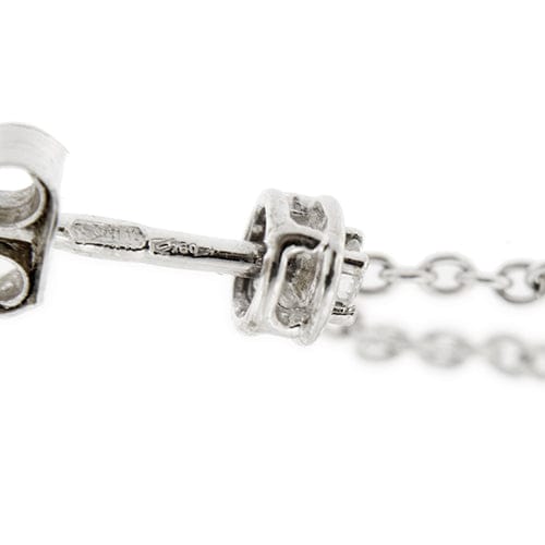 Boucles d'oreilles Salvini - Boucles d’oreilles pendantes en or blanc 18 kt, perles et diamants 58 Facettes 30516