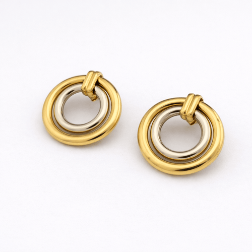 Boucles d'oreilles Boucles d’oreilles bicolores en or 18 carats (750) 58 Facettes 30588