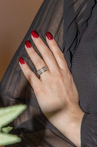 Bague 53 Bague bandeau en or jaune 18 carats et diamants 58 Facettes 3059578CN