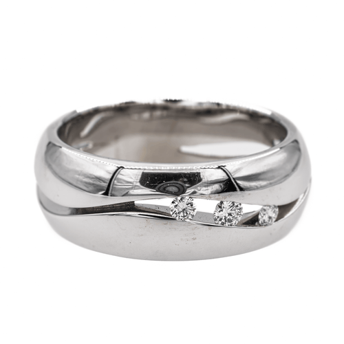 Bague 57 Bague en or blanc 18 carats sertie de 3 diamants 58 Facettes 3060076CN