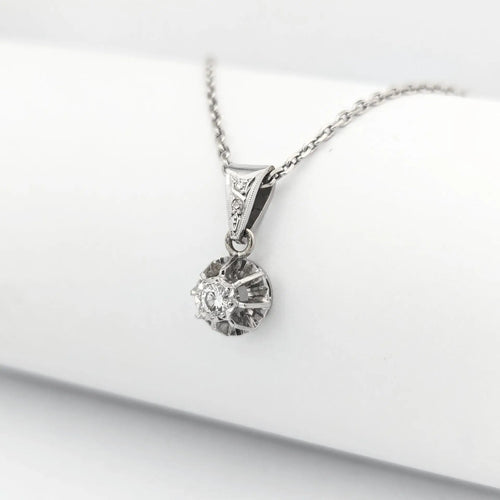 Collier Collier en or blanc 18 carats et diamants 58 Facettes 30614