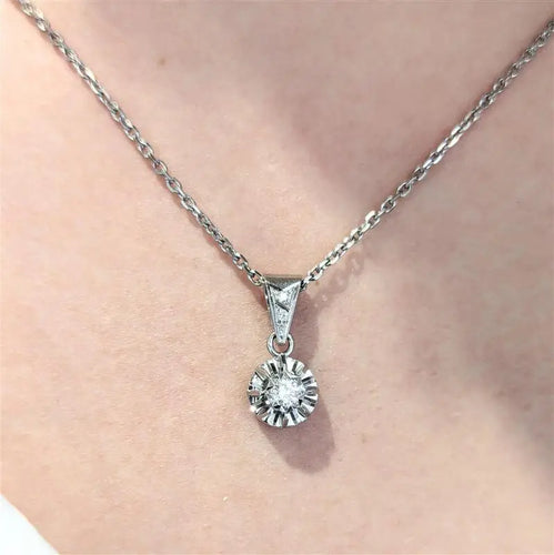 Collier Collier en or blanc 18 carats et diamants 58 Facettes 30614