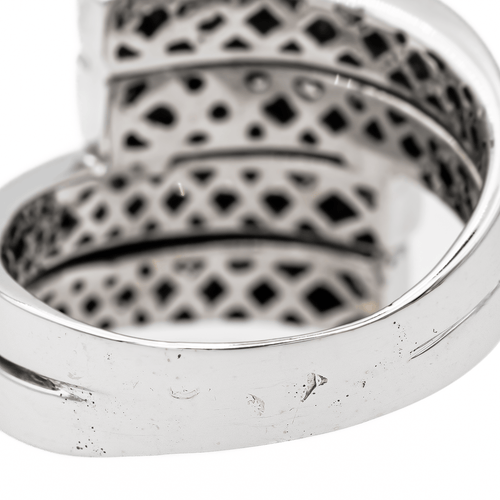 Bague 57 Bague en or blanc 18 carats pavée de diamants 58 Facettes 3073307CN