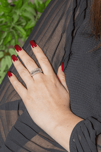 Bague 53 Bague en platine 900 sertie de diamants 58 Facettes 3073955CN