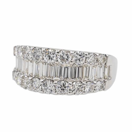 Bague 53 Bague en platine 900 sertie de diamants 58 Facettes 3073955CN