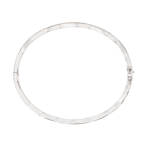 Bracelet Bracelet jonc fil carré motif ondulé en or blanc 18 carats 58 Facettes 3079888CN