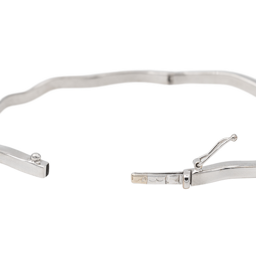 Bracelet Bracelet jonc fil carré motif ondulé en or blanc 18 carats 58 Facettes 3079888CN