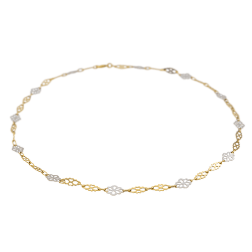 Collier Collier maille souple en or jaune et or blanc 18 carats 58 Facettes 3079892CN