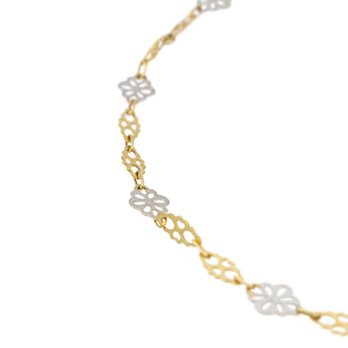 Collier Collier maille souple en or jaune et or blanc 18 carats 58 Facettes 3079892CN