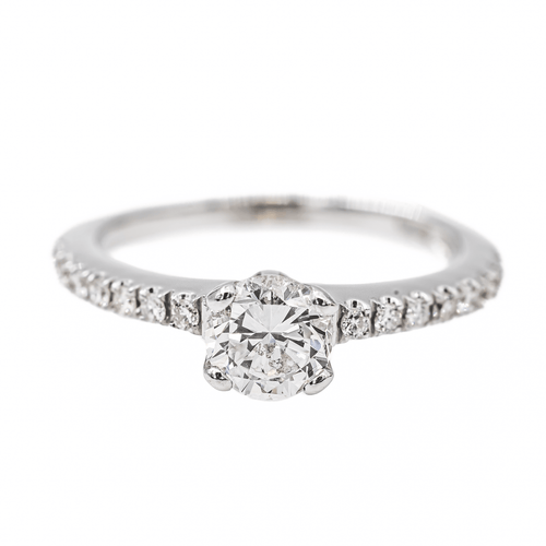 Bague 47.5 Bague solitaire en or blanc 18 carats avec diamant 58 Facettes 3079919CN