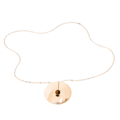 Collier Collier motif Pi en or rose 18 carats avec œil-de-tigre 58 Facettes 3105959CN