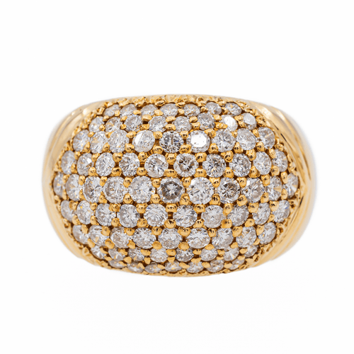 Bague 56 Bague jonc en or jaune 18 carats pavée de diamants 58 Facettes 3106204CN