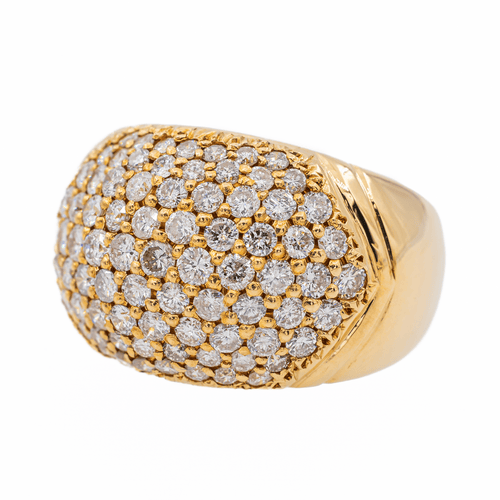 Bague 56 Bague jonc en or jaune 18 carats pavée de diamants 58 Facettes 3106204CN
