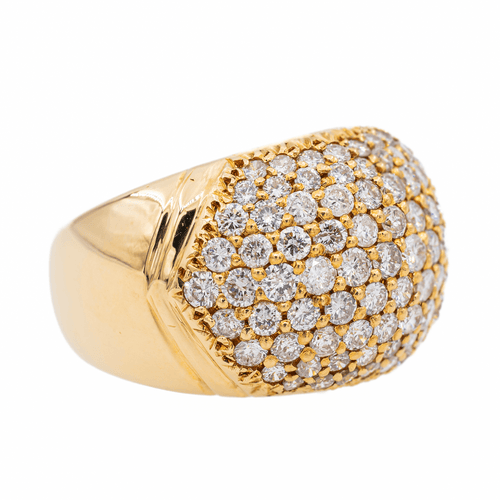 Bague 56 Bague jonc en or jaune 18 carats pavée de diamants 58 Facettes 3106204CN