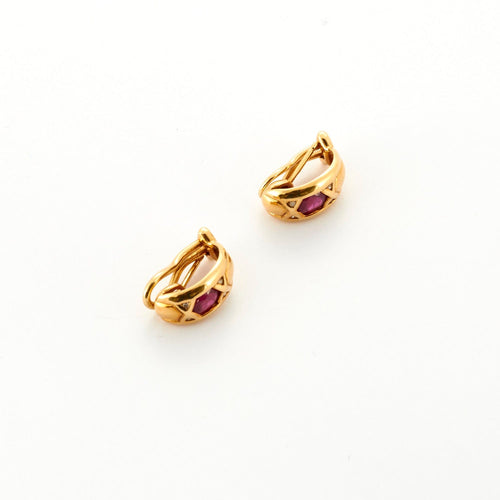 Boucles d'oreilles Boucles d'Oreilles Or Jaune et Rubis 58 Facettes DV0260-6