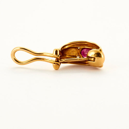 Boucles d'oreilles Boucles d'Oreilles Or Jaune et Rubis 58 Facettes DV0260-6