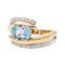 Bague 54 Bague en or jaune et or blanc 18 carats topaze et diamants 58 Facettes 3123435CN