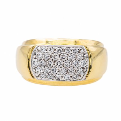 Bague 54 Bague en or jaune et or blanc 18 carats sertie de diamants 58 Facettes 3130843CN
