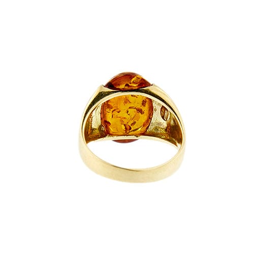 Bague Bague jonc en or jaune 18 ct avec ambre ovale 58 Facettes 31322