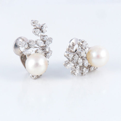 Boucles d'oreilles Boucles d'Oreilles Perles & Diamants Navettes 58 Facettes DV0032-55