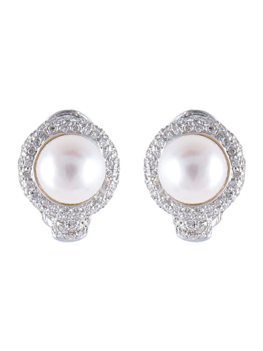 Boucles d'oreilles Boucles d'oreilles Perles Diamants Or blanc 58 Facettes DV0032-54