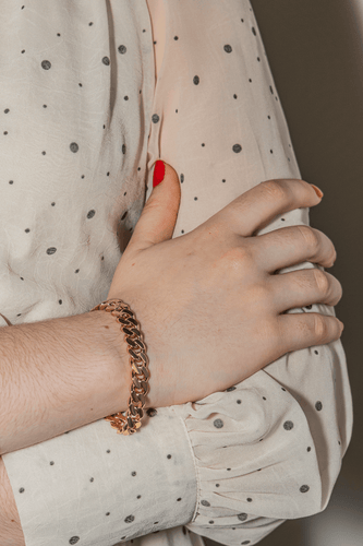 Bracelet Bracelet maille gourmette en or rose 18 carats 58 Facettes 3136365CN