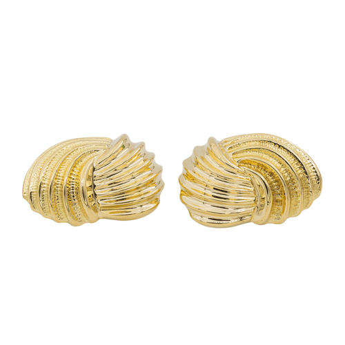 Boucles d'oreilles Boucles d’oreilles motif turban en or jaune 18 carats 58 Facettes 3141364RV