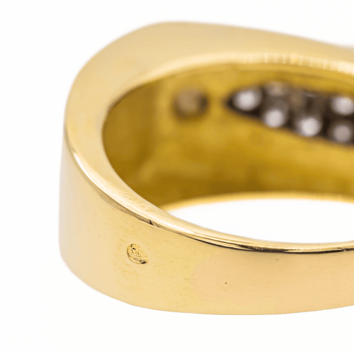 Bague 54 Bague pavée de diamants en or jaune et or blanc 18 carats 58 Facettes 3141366RV