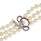 Collier Collier - Trois rangs de perles Akoya en or blanc 18 carats 58 Facettes 31430
