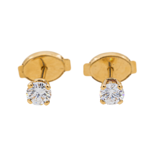 Boucles d'oreilles Boucles d'oreilles puces en or jaune 18 carats et diamants 58 Facettes 3148550CN