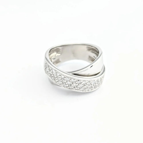 Bague 52 Bague en or blanc 18 carats et diamants 58 Facettes 31893