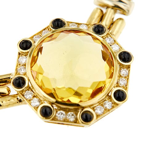Collier Chimento - Collier en or jaune et or blanc avec citrine, saphirs et diamants 58 Facettes 31915